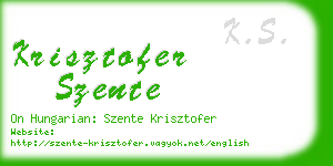 krisztofer szente business card